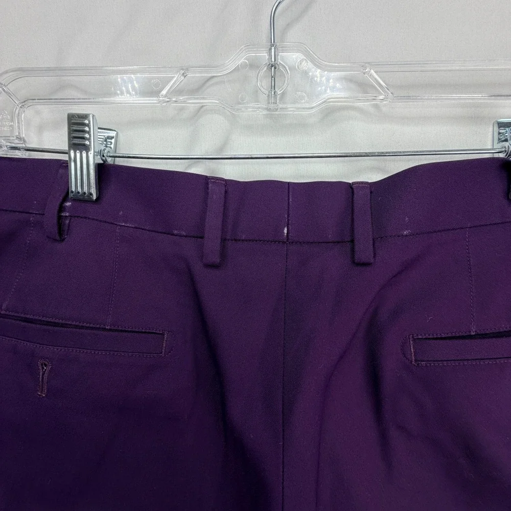 Peter Millar Crown Sport Mens Purple Performance Golf Shorts Size 36 Flat Front